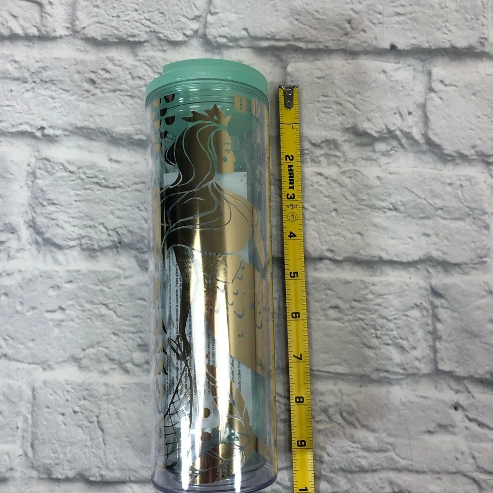 Starbucks Siren Mermaid Tumbler cup 2020 NWT Mint green Gold